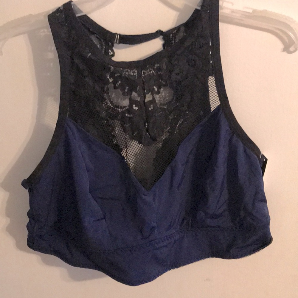 Torrid Black and Blue Lace Bodysuit